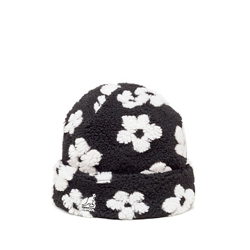 Floral fleece beanie