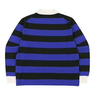 Stripe Open Collar Knit