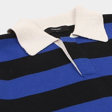 Stripe Open Collar Knit