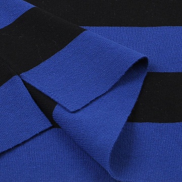 Stripe Open Collar Knit