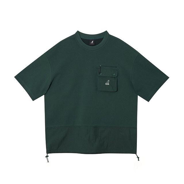 Mixed fabric t-shirt