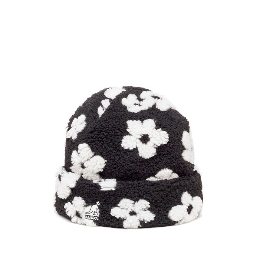 Floral fleece beanie